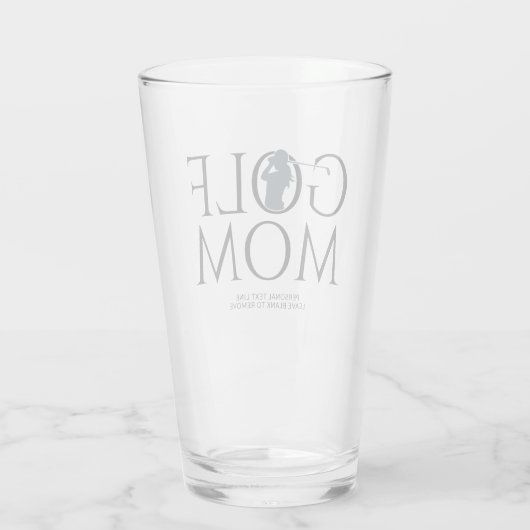 Trendy Cool "GOLF MOM" Navy Blue Pint Glas (Achterkant)