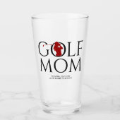 Trendy Cool "GOLF MOM" rode pint Glas (Voorkant)