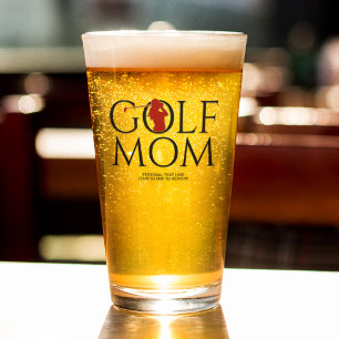 Trendy Cool "GOLF MOM" rode pint Glas