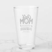 Trendy Cool "GOLF MOM" Typografie Pint Glas (Achterkant)