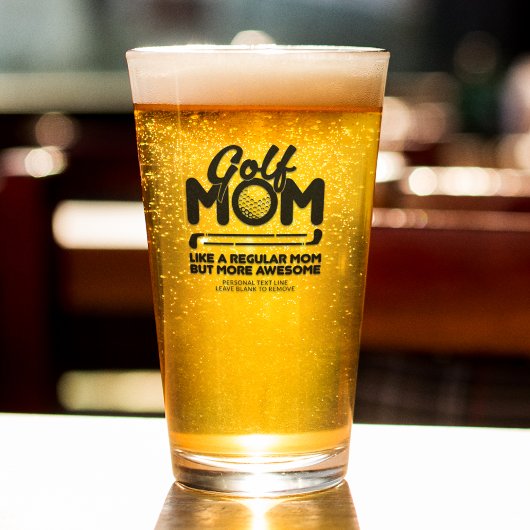 Trendy Cool "GOLF MOM" Typografie Pint Glas