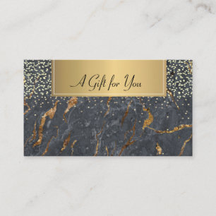 Trendy Cool Gray Gold Marble Confetti Kortingskaartje