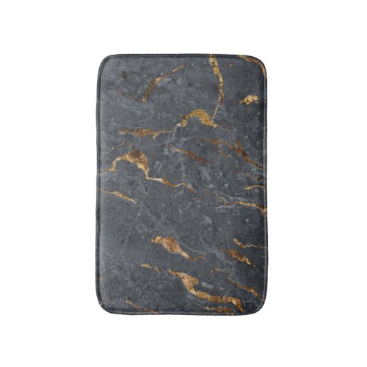 Trendy Cool Gray Gold Marble Stone Badmat (Voorkant Verticaal)