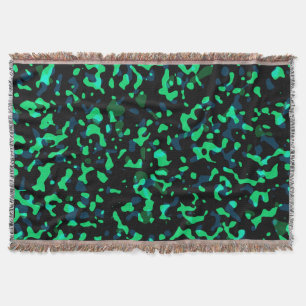 Trendy Cool Green Black Camouflage Deken