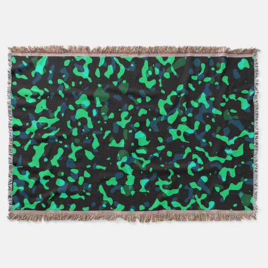 Trendy Cool Green Black Camouflage Deken (Voorkant)