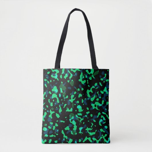 Trendy Cool Green Black Camouflage Tote Bag (Voorkant)