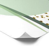 Trendy Cool Green Gold Modern Abstract Poster (Hoek)