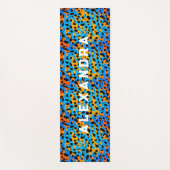 Trendy Cool Kleurrijke Luipaard Patroon en Naam Yogamat (Voorkant)