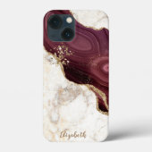 Trendy Cool Marble, Burgundy Gold Case-Mate iPhone Case (Achterkant)