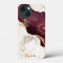 Trendy Cool Marble, Burgundy Gold Case-Mate iPhone Case