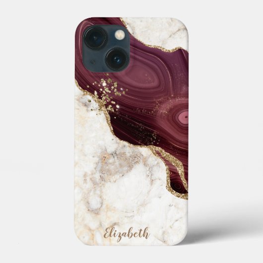 Trendy Cool Marble, Burgundy Gold Case-Mate iPhone Case (Achterkant)