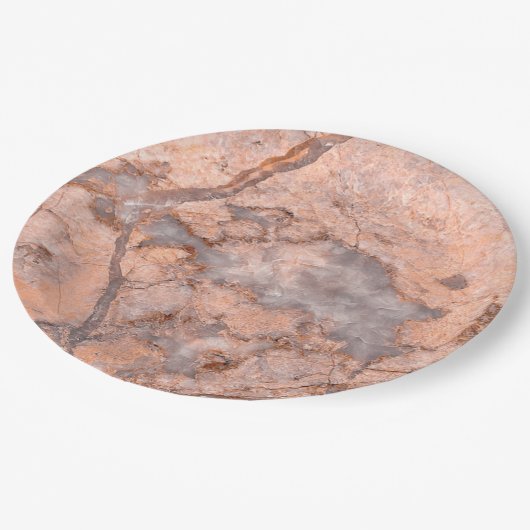 Trendy Cool Marble Stone Texture Papieren Bordje (Gekanteld)