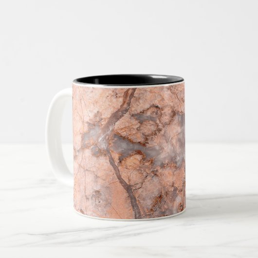 Trendy Cool Marble Stone Texture Tweekleurige Koffiemok (Voorkant links)