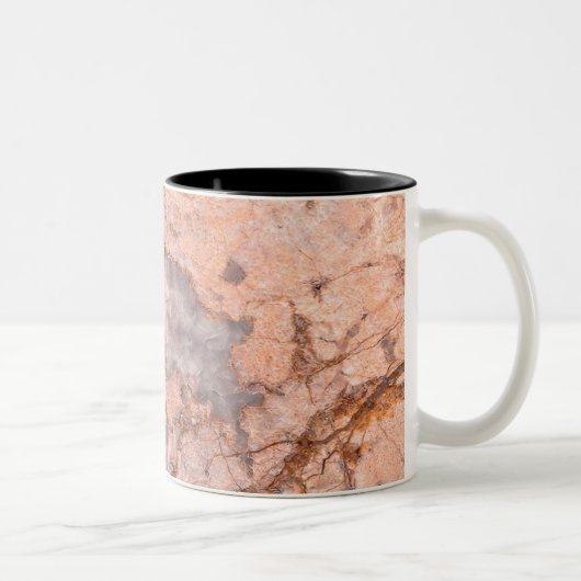 Trendy Cool Marble Stone Texture Tweekleurige Koffiemok (Rechts)