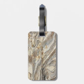 Trendy Cool Marble Texture, Monogram-Personalized Bagagelabel (Achterkant verticaal)