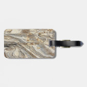 Trendy Cool Marmerstructuur, met monogram persona Bagagelabel (Achterkant horizontaal)