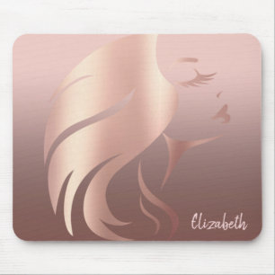 Trendy Cool Meisjesgezicht Silhouet - Gepersonalis Muismat