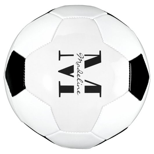 Trendy Cool Monogram Aangepaste naam Sporty Voetbal (Gedraaid)