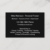 Trendy Cool Personal Trainer Fitness Visitekaartje (Achterkant)
