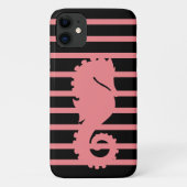Trendy Cool Pink Pink Stripe Black Case-Mate iPhone Case (Achterkant)