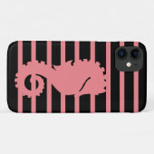 Trendy Cool Pink Pink Stripe Black Case-Mate iPhone Case (Achterkant (horizontaal))