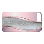 Trendy Cool Pink, Silver Glitter - Gepersonaliseer Case-Mate iPhone Case (Achterkant (Horizontaal))