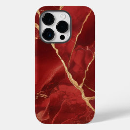 Trendy Cool Red Marble Case-Mate iPhone 14 Pro Hoesje