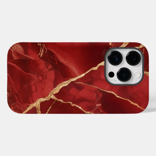 Trendy Cool Red Marble Case-Mate iPhone Case (Achterkant (horizontaal))