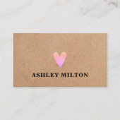 Trendy Cool Roos BEDRUKT Kraft papier hart Beauty Visitekaartje (Voorkant)