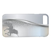 Trendy Cool Silver Glitter Unicorn - Gepersonalise Case-Mate iPhone Case (Achterkant (Horizontaal))
