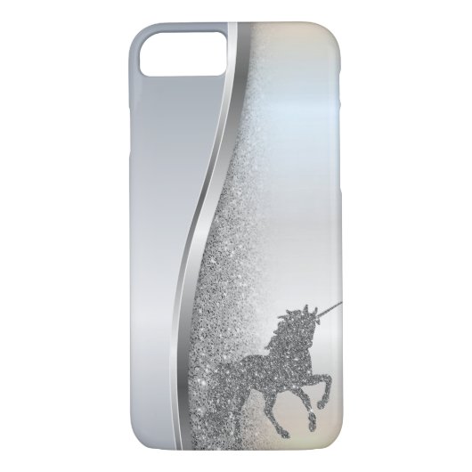 Trendy Cool Silver Glitter Unicorn - Gepersonalise Case-Mate iPhone Case (Achterkant)