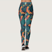 Trendy Cool Sinaasappel Snake Pattern Oerwoud Camo Leggings (Achterkant)