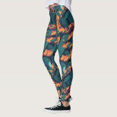 Trendy Cool Sinaasappel Snake Pattern Oerwoud Camo Leggings (Links)
