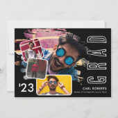 Trendy Cool Smudge 4 Foto Collage Graduatation and Aankondiging (Voorkant)