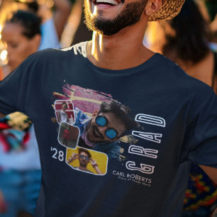 Trendy Cool Smudge 4 Fotocollage Afstudeerder T-shirt