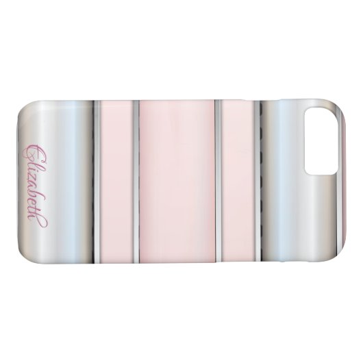 Trendy Cool Striped Silver - Gepersonaliseerd Case-Mate iPhone Case (Achterkant (Horizontaal))