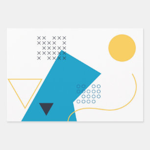Trendy, cool, urban geometric Memphis illustratie Inpakpapier Vel