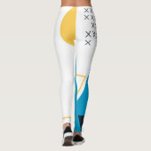 Trendy, cool, urban geometric Memphis illustratie Leggings (Achterkant)