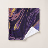 Trendy Cool Violet Gold Marble Pattern Bad Handdoek (Wasdoekje)