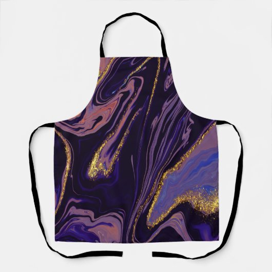 Trendy Cool Violet Gold Marble Pattern Schort (Voorkant)