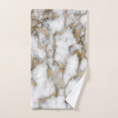 Trendy Cool White Gold Marble Pattern Bad Handdoek (Handdoek)