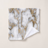 Trendy Cool White Gold Marble Pattern Bad Handdoek (Wasdoekje)
