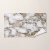 Trendy Cool White Gold Marble Pattern Bad Handdoek (Handdoek)