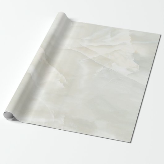 Trendy Cool White Marble Pattern Texture Cadeaupapier (Uitgerold)
