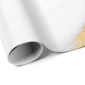 Trendy Cool White Marble Texture Gold Glitter Cadeaupapier (Rol Hoek)