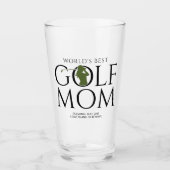Trendy Cool "WORLD'S BEST GOLF MOM" Groene Pint Glas (Voorkant)