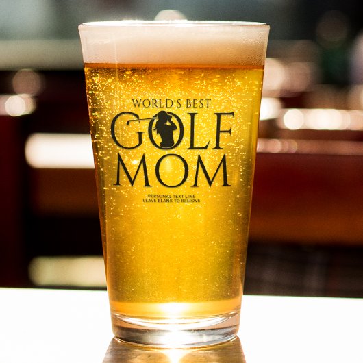 Trendy Cool "WORLD'S BEST GOLF MOM" Pint Glas
