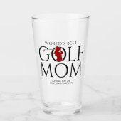 Trendy Cool "WORLD'S BEST GOLF MOM" Red Pint Glas (Voorkant)