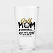 Trendy Coole "GOLF MOM" Gouden Typografie Pint Glas (Voorkant)