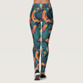 Trendy Coole Oranje Slang Patroon Jungle Camouflag Leggings (Achterkant)